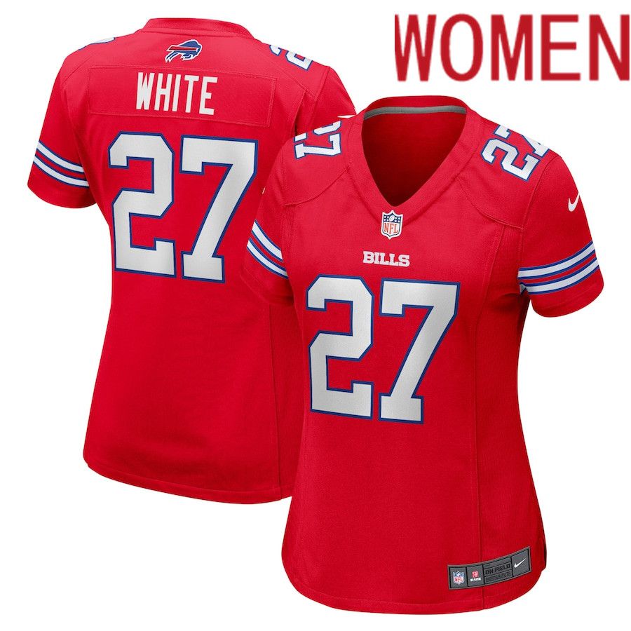Women Buffalo Bills 27 TreDavious White Nike Red Game Player NFL Jersey